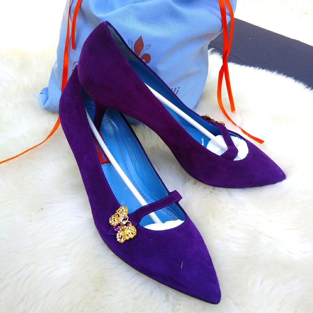 Paola Quadretti suede purple shoes size 7.5
